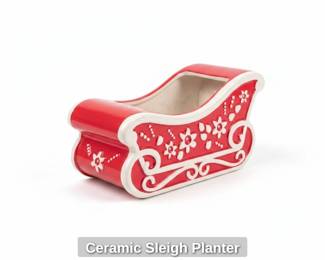 Ceramic Sleigh Planter
