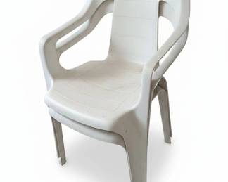 White Plastic Patio Chair