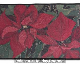 Poinsettia Holiday Doormat