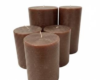 Set of Four Brown Pillar Candles
