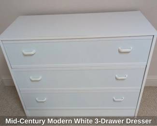 MidCentury Modern White Drawer Dresser
