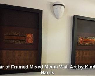 Pair of Framed Mixed Media Wall Art by Kinder Harris