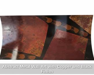 Abstract Metal Wall Art with Copper and Black Finish