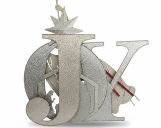 Large Glitter JOY Christmas Yard Decoration