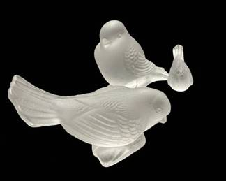Lalique Crystal Sparrows
