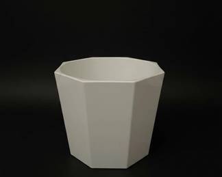 White Octagonal ceramic Plant Pot
