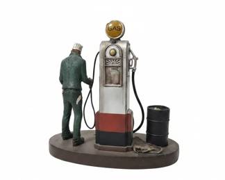 Michael Garman Good Ol Days Gas Station Diorama with Attendant Figure second image