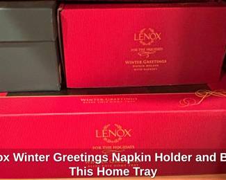 Lenox Winter Greetings Napkin Holder and Bless This Home Tray