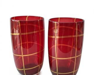 Murano Art Glass Vases Reticello Technique