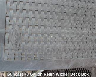 Suncast Gallon Resin Wicker Deck Box third image