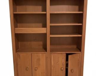 McKenzie Style TwoSection Wooden Bookcase with Cabinet Storage