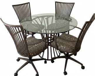 Johnston Casuals Genesis Dining Set with Four Metal Chairs