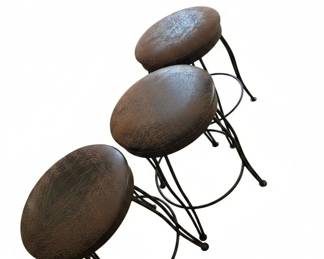 Set of Wrought Iron Ice Cream Parlor Style Bar Stools second image