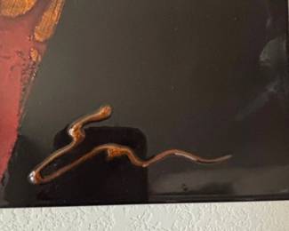 Abstract Metal Wall Art with Copper and Black Finish second image