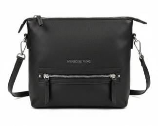 Dana Buchman Black Faux Leather Crossbody Bag