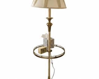 Vintage Stiffel Brass Floor Lamp with Glass Tray Table