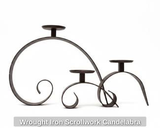 Wrought Iron Scrollwork Candelabra