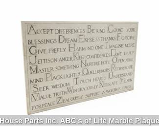 House Parts Inc. ABCs of Life Marble Plaque