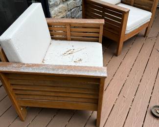 Pair of Teak Club Chairs