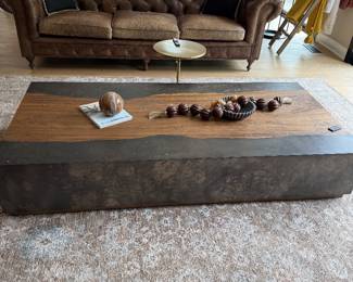 Arhaus Chesterfield Leather Sofa 40" Deep x 106" Long