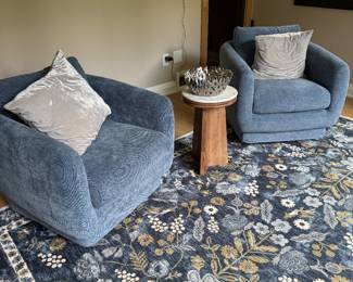 Pair of Swivel Club Chairs
