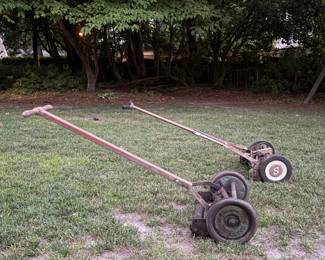 Antique Non-motorized lawn mowers