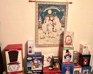 Christmas candle holders, dishes, tree toppers - SNOWMEN! Only $1