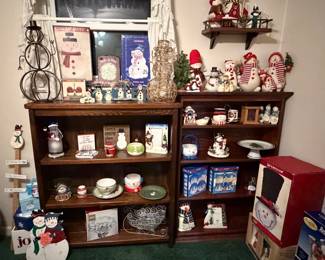 Snowman/Christmas picture frames, dishes, collectibles - Only $1