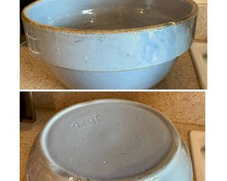 Item #32 - Light Blue Stoneware Bowl 4 Qt       