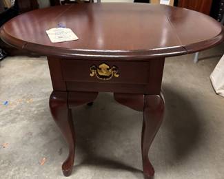 Item #52  -  Solid Pennsylvania Cherry Drop-Leaf Table by Leisters  31.5x23.5x26.5       $60