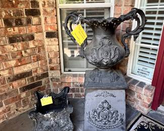 Cast Aluminum Urn and Vase
