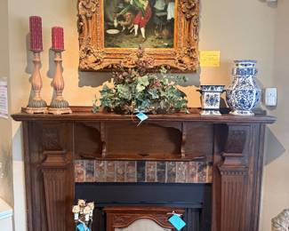 Fireplace Mantel with Classic Decor