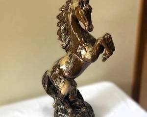 Glazed Ceramic Rearing Horse Statue