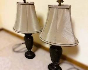 Pair of Traditional Table Lamps with Shades