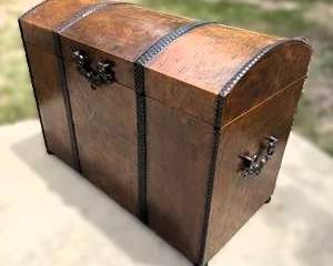Dome-Top Wooden Steamer Trunk