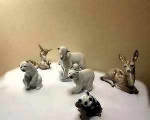 NAO by Lladro Porcelain Animal Figurines Polar Bears, Donkey, Deer & Panda Collectibles