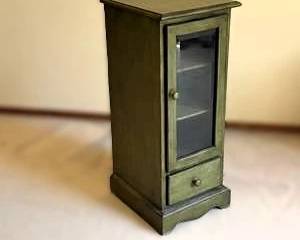 Rustic Green Curio Cabinet Display Case