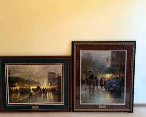 G. Harvey Signed & Numbered Limited Edition Print Lot – "Dallas – The Early Years" & "Corner Flower Shop – Boston Art