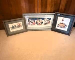 Barbara Lavallee Signed & Numbered Alaska Inuit Art Print Lot – 3 Framed Scanlon Gallery Art Pieces
