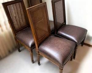 Set of 4 Comfortable Cane Back Dining Chairs