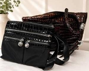 Brighton Purse Lot, Black & Brown Handbags Croc Embossed Tote