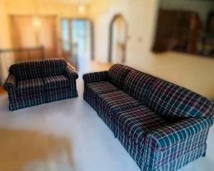 Plaid Sofa & Loveseat Set