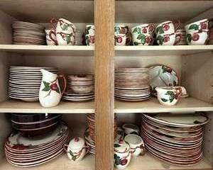Large Mid Century 1940's Franciscan Apple Dinnerware & Serve ware Collection