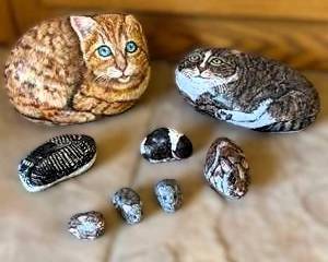 Signed Hand-Painted Cat Sculpture by P Knorr
