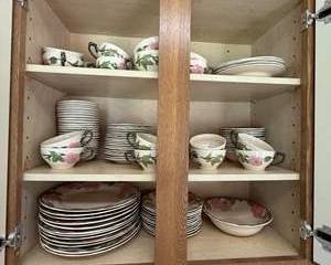 1940's Franciscan Desert Rose Dinnerware Set - Vintage - Hand Painted
