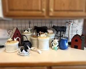 Farmhouse Cow-Themed Kitchen Decor Lot