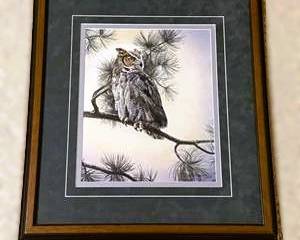 Signed Wildlife Print "Winter Vigil" by Marlin Nelson