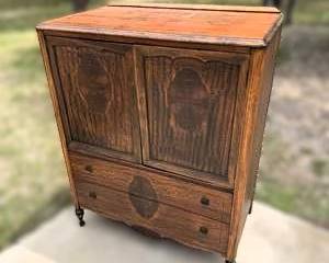Heirloom Oak Secretary Cabinet / Drop-Front Desk with Drawers