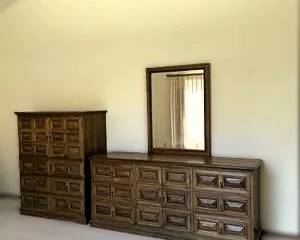 Mid-Century Dresser Set – Triple Dresser, Chest of Drawers & Matching Mirror