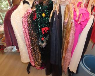 Disco/Vegas/dancing sequined dresses.